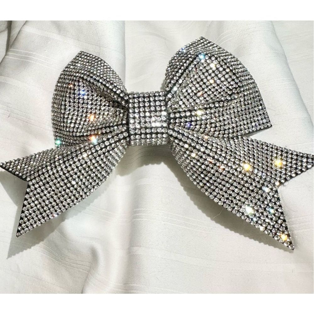Super sparkly rhinestone barrette hair bow